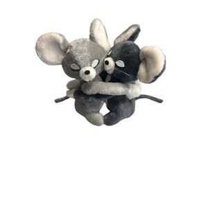 Vintage 1976 Dakin Hugging Eeny Mouse & Meeny Mouse Couple Stuffed Animal Plush
